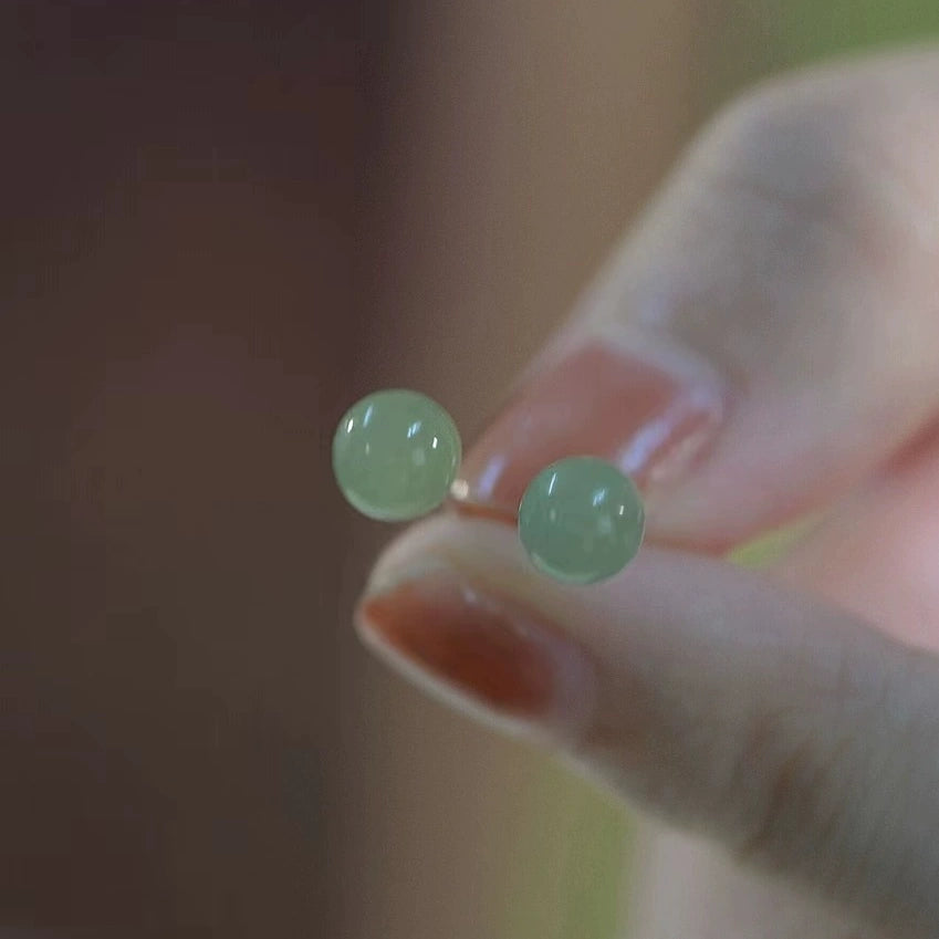 Niche Style Light Green Sleep Women's Travel Matching Ear Studs