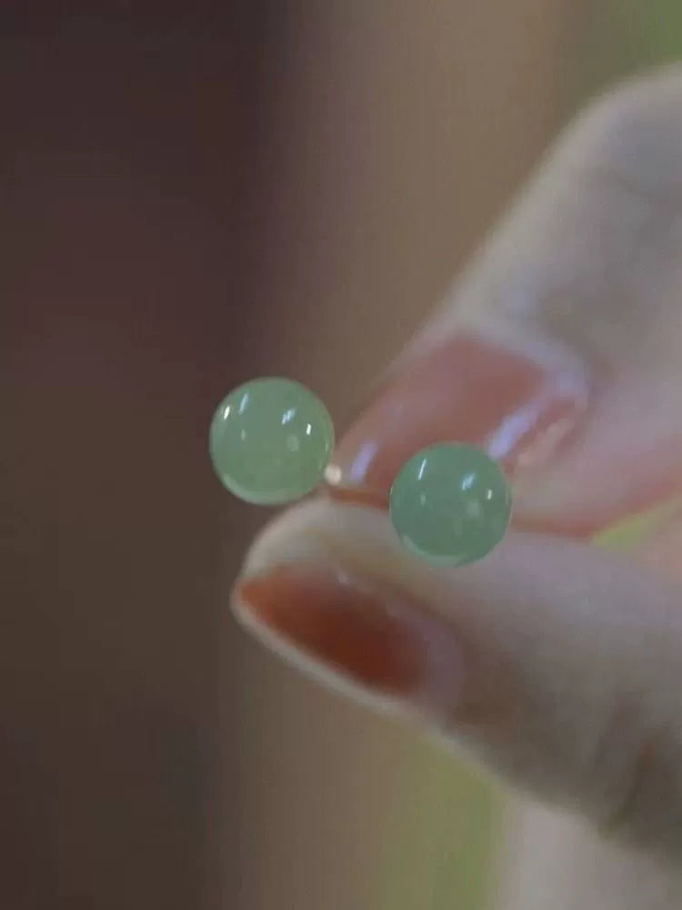 Niche Style Light Green Sleep Women's Travel Matching Ear Studs