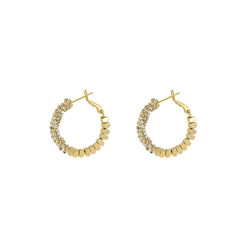 Gold Small Pieces of Silver Unique Hoop Earrings Female Special Interest Light Luxury Fancy Stud Earrings 2024 New Arrival Best Selling Earrings