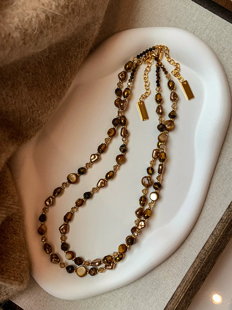 Maillard Wear Tigereye Beaded Necklace Sweater Chain