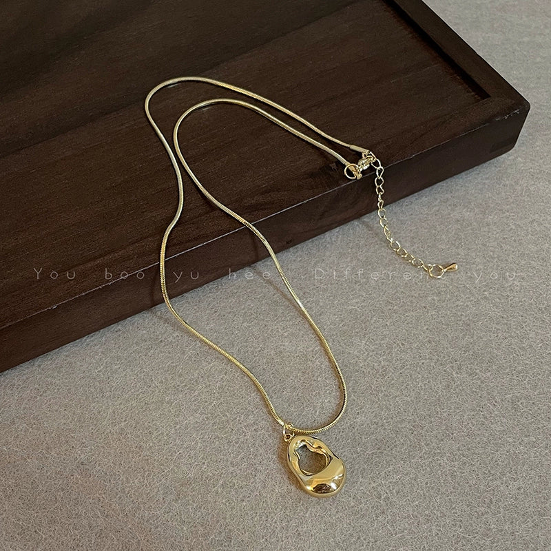 Accessible Luxury Women's Titanium Steel Decoration Sweater Chain Water Drop Pendant