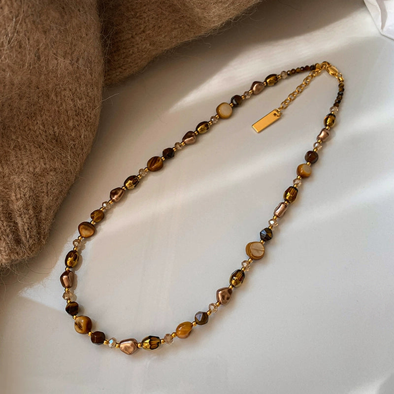 Maillard Wear Tigereye Beaded Necklace Sweater Chain
