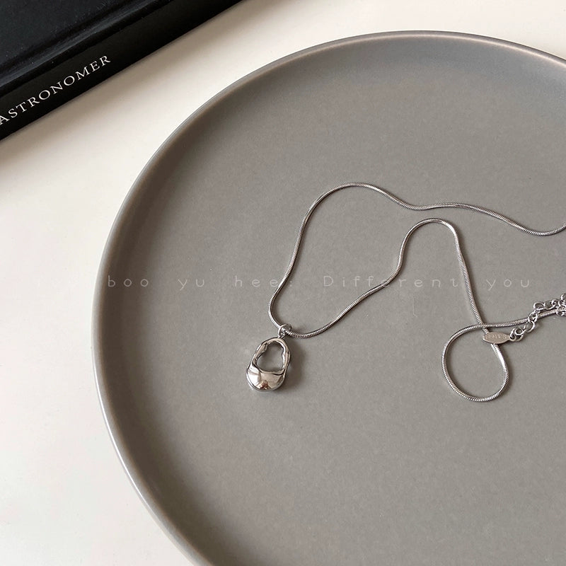 Accessible Luxury Women's Titanium Steel Decoration Sweater Chain Water Drop Pendant