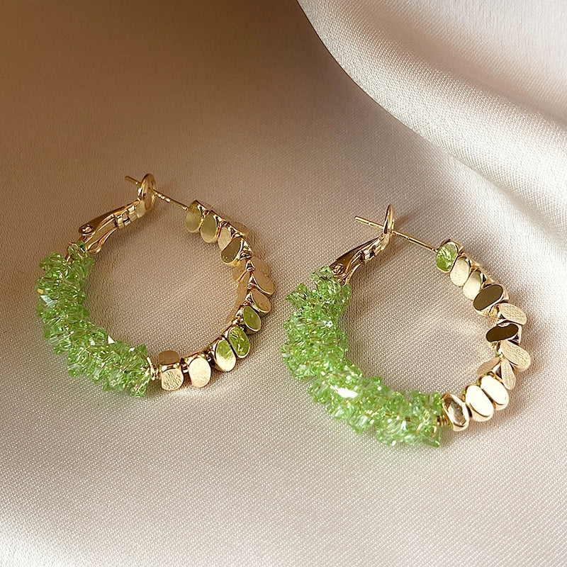 Gold Small Pieces of Silver Unique Hoop Earrings Female Special Interest Light Luxury Fancy Stud Earrings 2024 New Arrival Best Selling Earrings