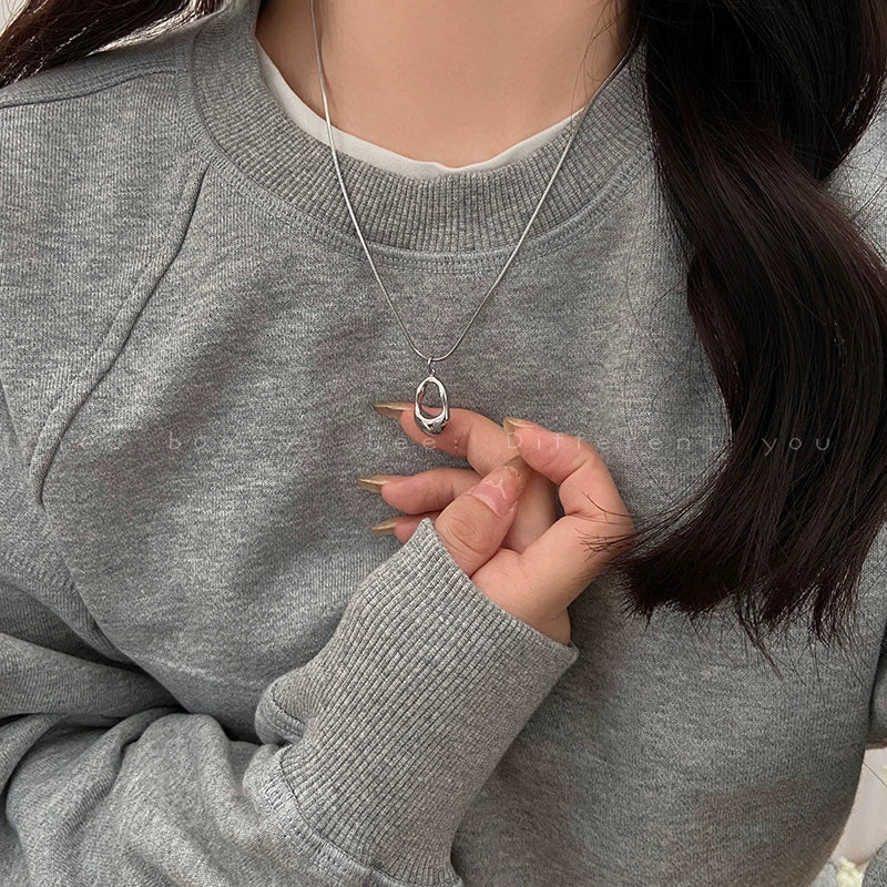 Accessible Luxury Women's Titanium Steel Decoration Sweater Chain Water Drop Pendant
