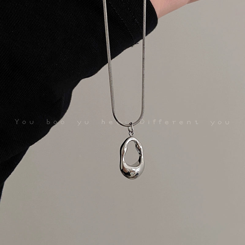 Accessible Luxury Women's Titanium Steel Decoration Sweater Chain Water Drop Pendant