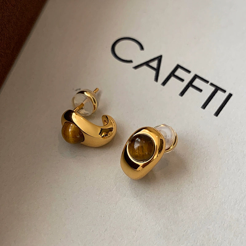 New Arrival Turquoise Natural Stone Small Water Drop Stud Earrings