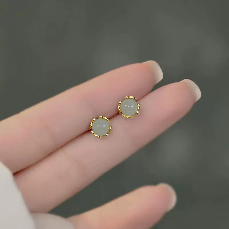 Niche Style Light Green Sleep Women's Travel Matching Ear Studs