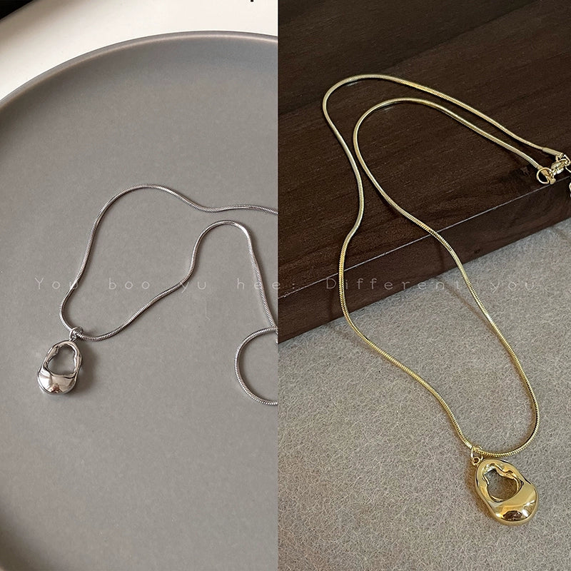 Accessible Luxury Women's Titanium Steel Decoration Sweater Chain Water Drop Pendant