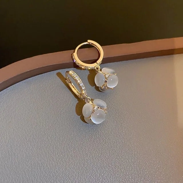Korean New Simple Temperament Circle Pearl Earrings Fashion Small Versatile Earrings