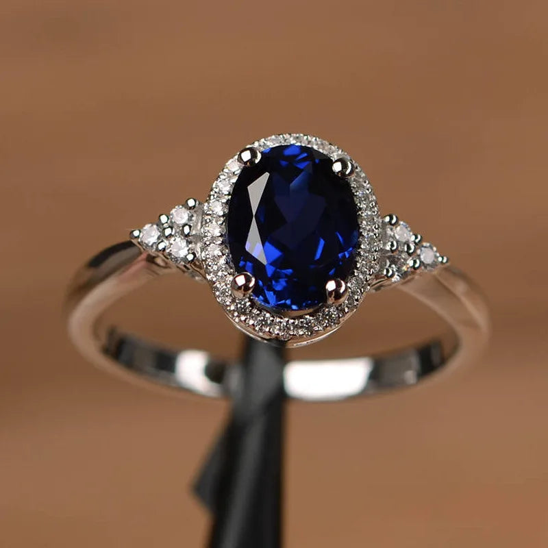 Hot Selling Silver plated Rings for Women Ruby Emerald Sapphire Jewelry Wedding Engagement Ring Wholesale