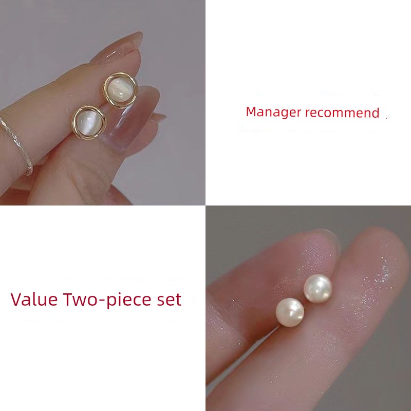Niche Style Light Green Sleep Women's Travel Matching Ear Studs