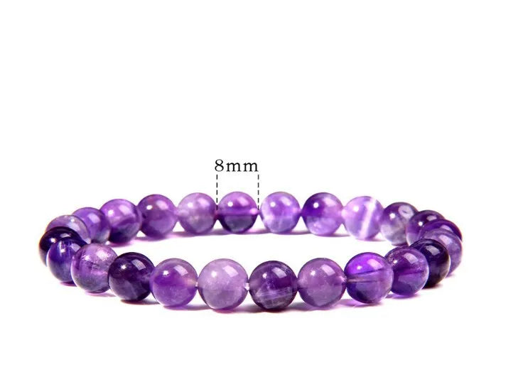 Natural Dream Lace Amethyst Stone Beaded Bracelets Women Purple Crystal Quartz Energy Bead Reiki Healing Bangle Jewelry Gift