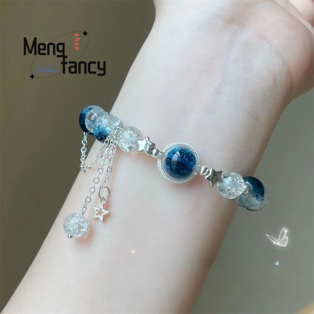 Star River Dangling Butterfly Crushed Beads Sweet Colourful Bracelet Niche Designs Natural Popular Fashion Jewelry Holiday Gifts
