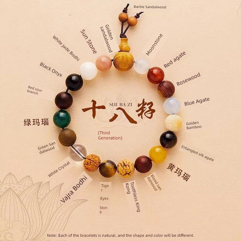 Hangzhou Bodhi 18-Seed Bracelet 18-Seed Bracelet Men and Women Safe and Sound Buddha Beads Bracelet Buddha Beads Student Hand Toy Chain New Year