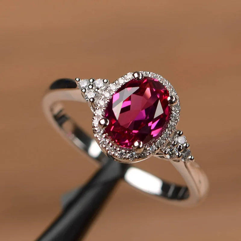 Hot Selling Silver plated Rings for Women Ruby Emerald Sapphire Jewelry Wedding Engagement Ring Wholesale