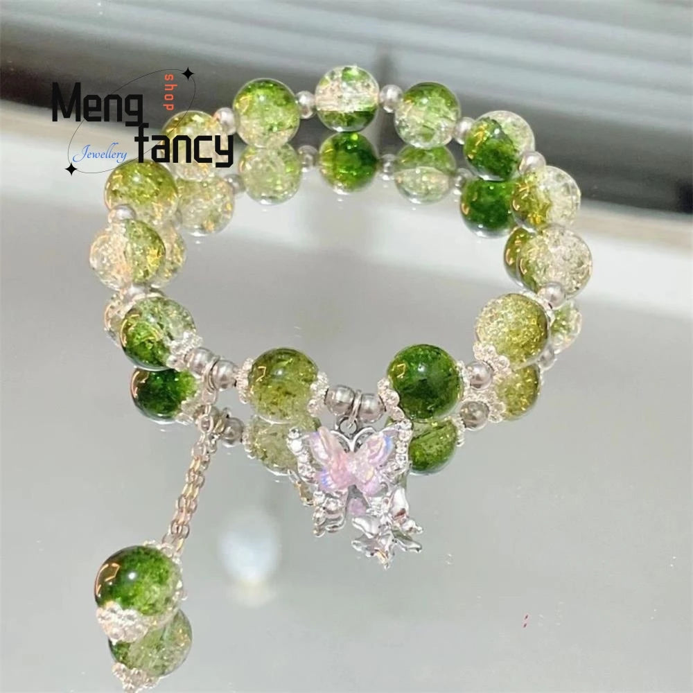 Star River Dangling Butterfly Crushed Beads Sweet Colourful Bracelet Niche Designs Natural Popular Fashion Jewelry Holiday Gifts