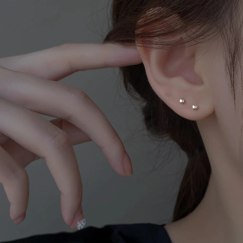 LATS New Korean Arrival Metal Trendy Fresh Lovely Sweet Grey Leaf Stud Earrings