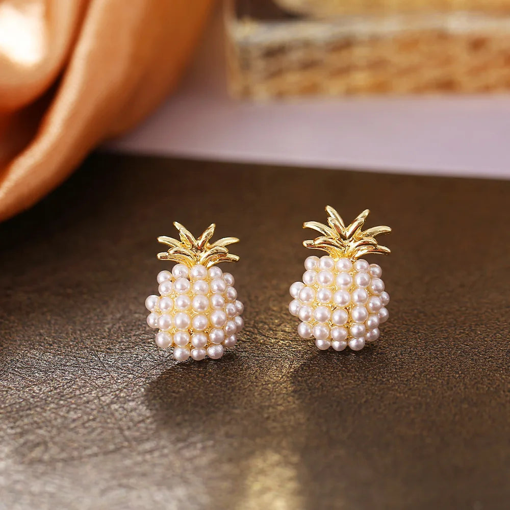 Korean New Simple Temperament Circle Pearl Earrings Fashion Small Versatile Earrings