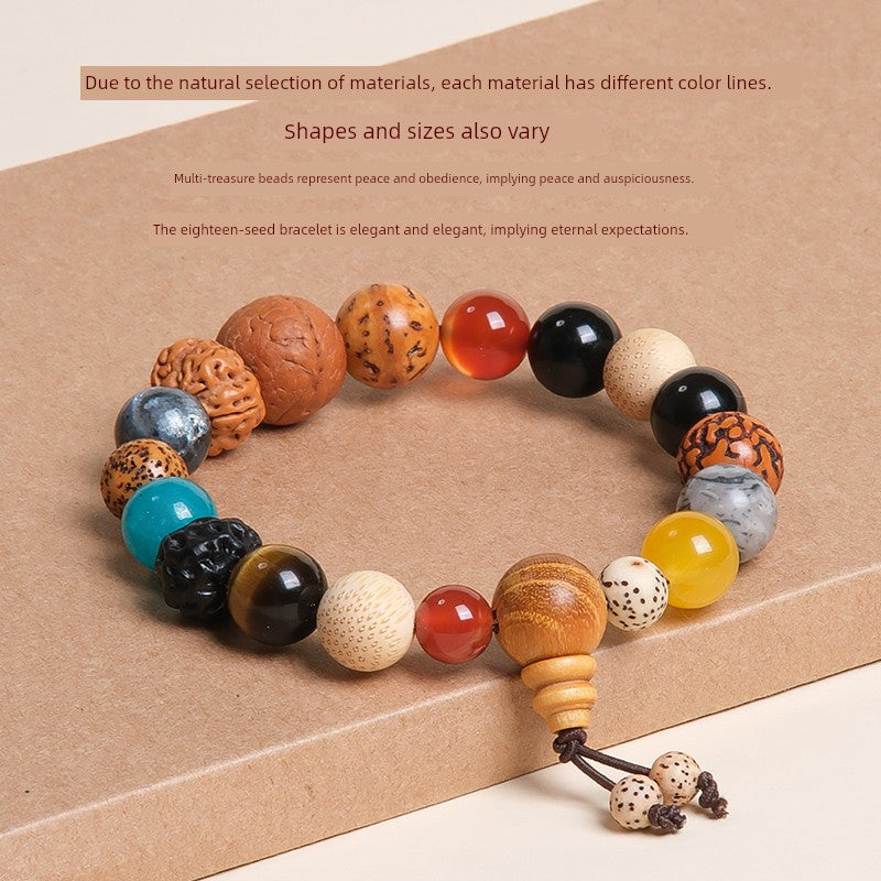 Hangzhou Bodhi 18-Seed Bracelet 18-Seed Bracelet Men and Women Safe and Sound Buddha Beads Bracelet Buddha Beads Student Hand Toy Chain New Year