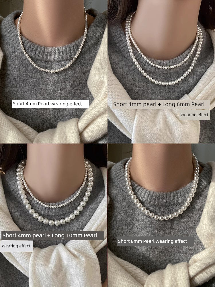 Accessible Luxury Australian White Perfect Circle Pearl Women's Sweater Chain Magnetic Buckle