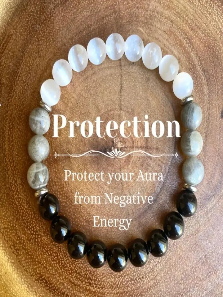 negative energy natural stone mixed bracelet protection women man family opal plat beads bangles couple gifts nana jewellery