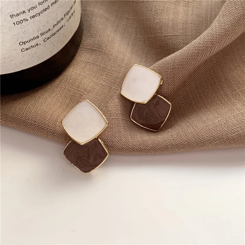 Engagement Enamel Cute Heart Stud Earrings for Women Girls Rose Gold Color Summer jewelry Black Earring Wedding Jewelry Gifts