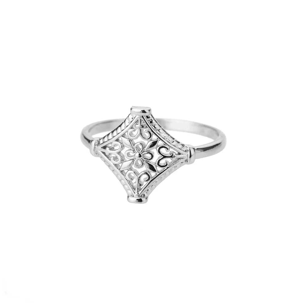 Stainless Steel Lotus Flower Ring for Women Gold Color Vintage Stone Opal Oval Flower Ring Fashion Aesthetic Jewelry Gift