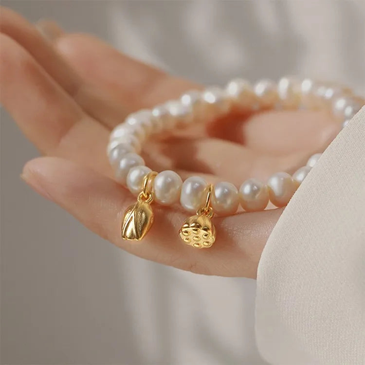 Baroque Irregular Freshwater Pearl Bracelets for Women Girls Luxury Natural Cat's Eye Opal Stone Adjustable Bracelet Jewelry