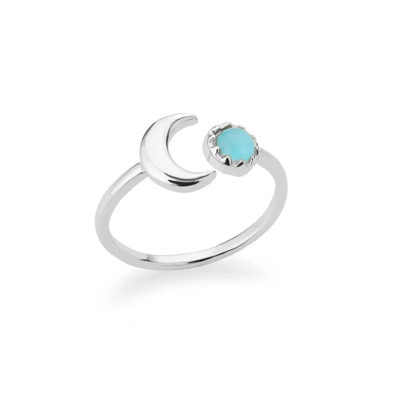 Stainless Steel Lotus Flower Ring for Women Gold Color Vintage Stone Opal Oval Flower Ring Fashion Aesthetic Jewelry Gift